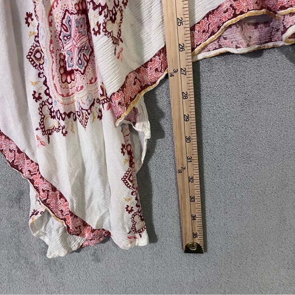 Cato Boho Asymmetric Handkerchief Skirt Crinkle Rayon Women S Midi Elastic Waist - Picture 6 of 7